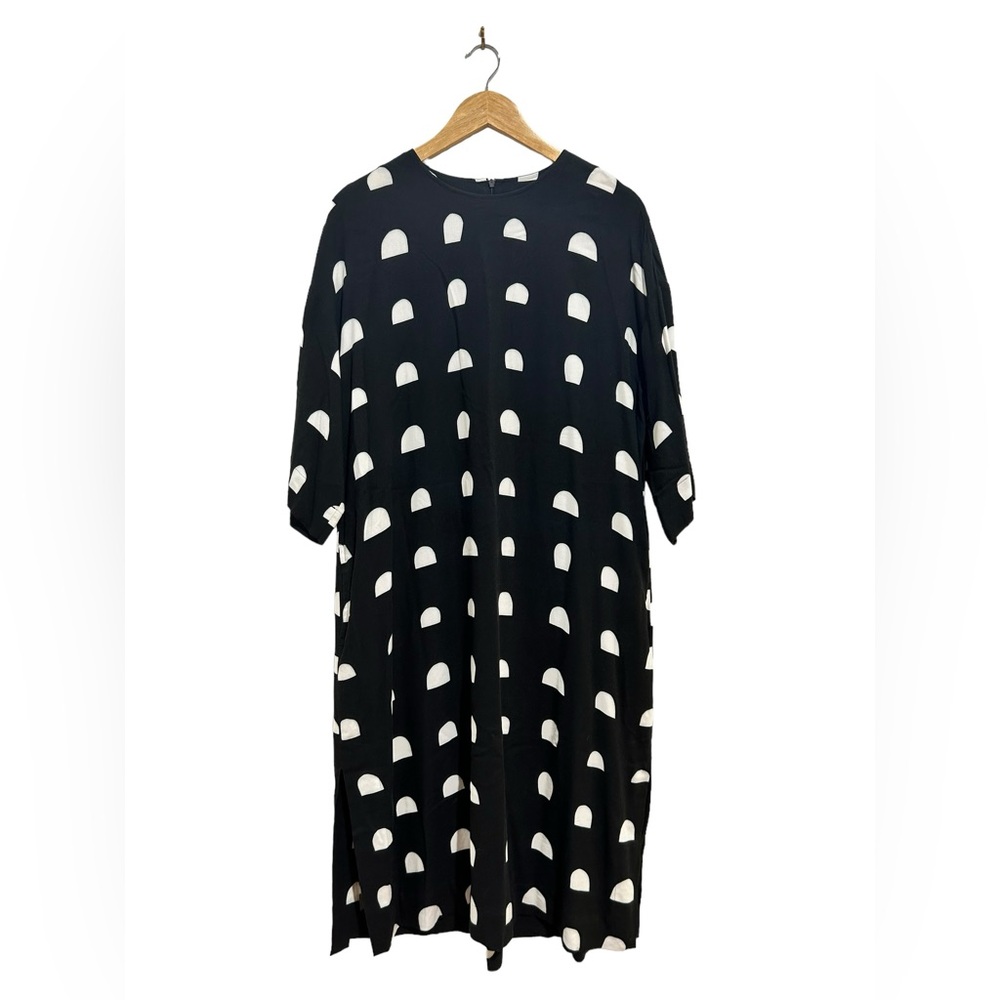 Black Patterned Marimekko Oversized Dress
